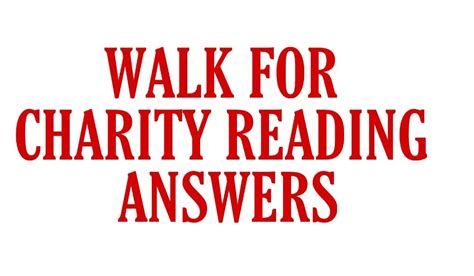 walk for charity reading answers|Walk for Charity, The Week's Best: Reading Answers .